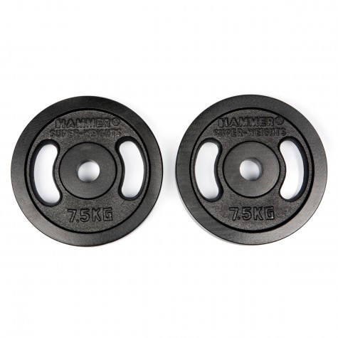 HAMMER Dumbbell weight discs 2x 7.5 kg, iron
